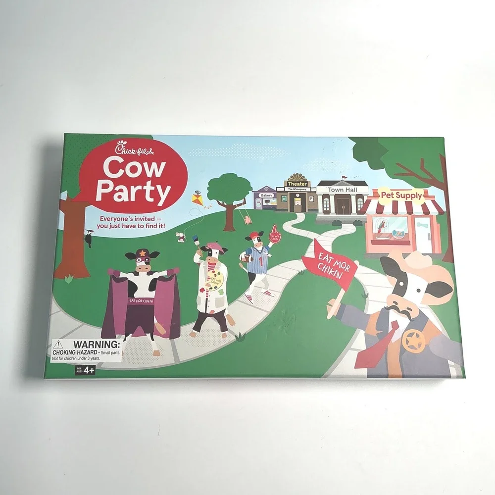 Chick-fil-A Cow Party Family Game Night COMPLETE Board Game Eat Mor Chikin NEW